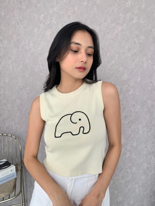 IMP001 Sleeveless Knit Elephant warna LIME